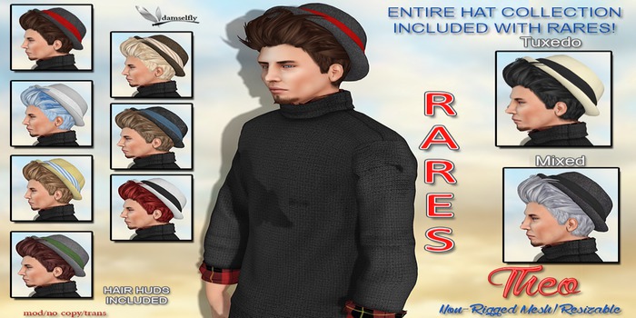 *~*Damselfly*~*Theo Rigged Mesh DkReds 11