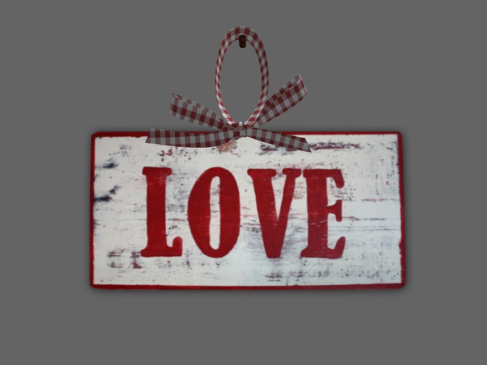 Shabby Chic Love Hanging Sign