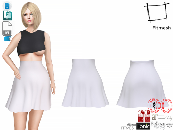 Dae Obj FBX Women's High Waist Flaring Ruffled Mini Skirt Slink, Belleza, Ocacin Standard, Maitreya