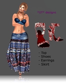 0005935 Mesh Boho Outfit in Blue