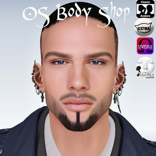 !OS! Appliers Facial hair Black Sheik - Omega/Catwa/ Lelutka