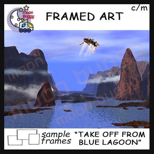 Moon Buggy Framed Science Fiction Fantasy Art Take Off From Blue Lagoon