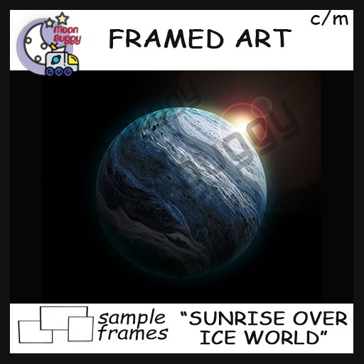 Moon Buggy Framed Science Fiction Fantasy Art Sunrise Over Ice World