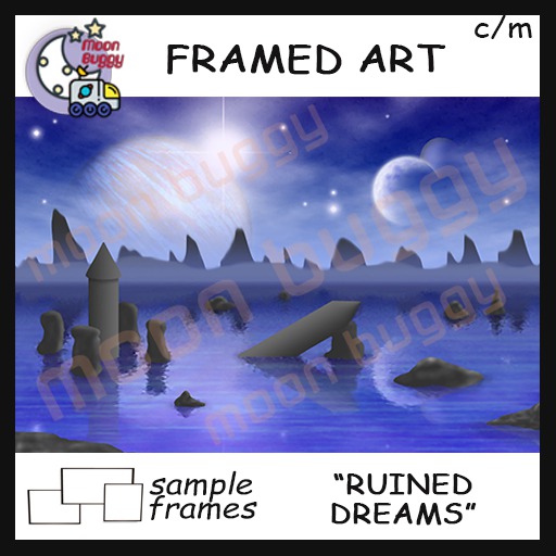 Moon Buggy Framed Science Fiction Fantasy Art Ruined Dreams