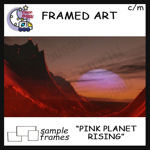 Moon Buggy Framed Science Fiction Fantasy Art Pink Planet Rising