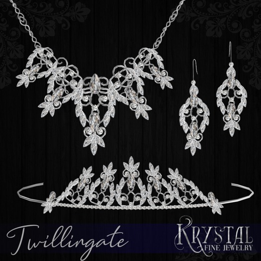 ::: Krystal ::: Twillingate - Jewelry Set - Platinum