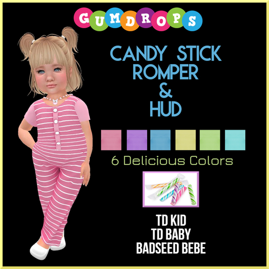 DEMO Gumdrops - Candy Stick Romper