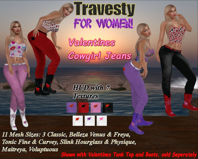Second Life Marketplace - Travesty Valentines Cowgirl Jeans