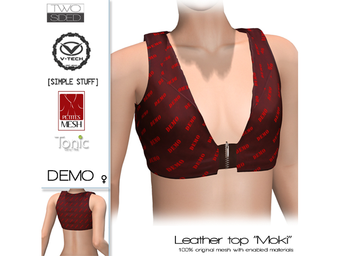 DEMO Leather top "Moki" TwoSided(add me)