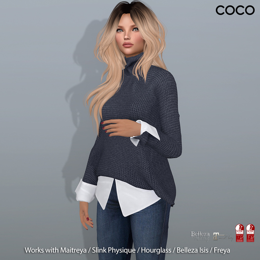 *COCO*_SweaterLayeredOverShirt_Navy