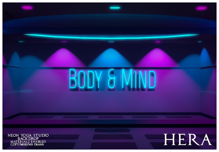 HERA - Neon Yoga Studio Backdrop.