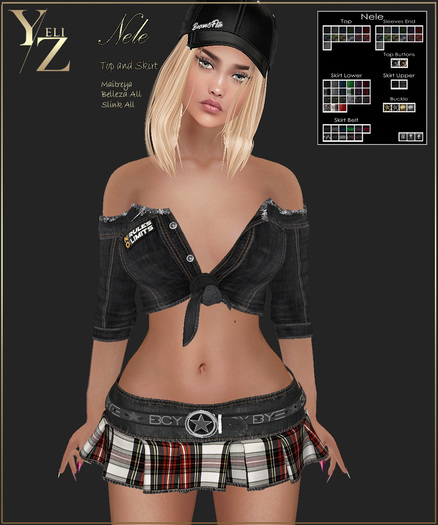 YELIZ MESH "NELE" TOP and SKIRT with HUD