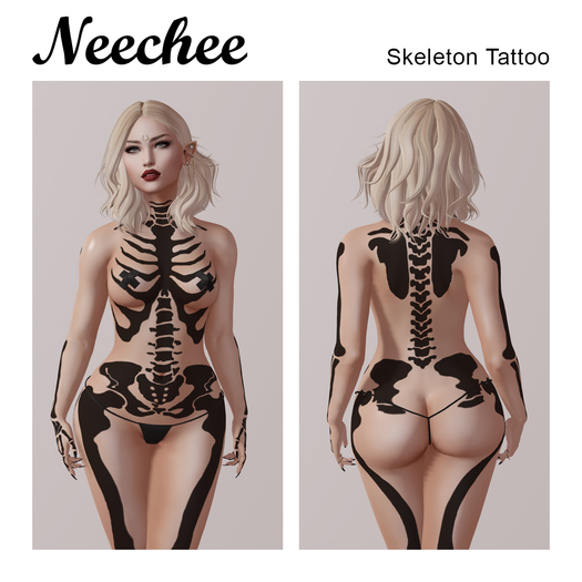 Neechee Tattoo - Skeleton Pink