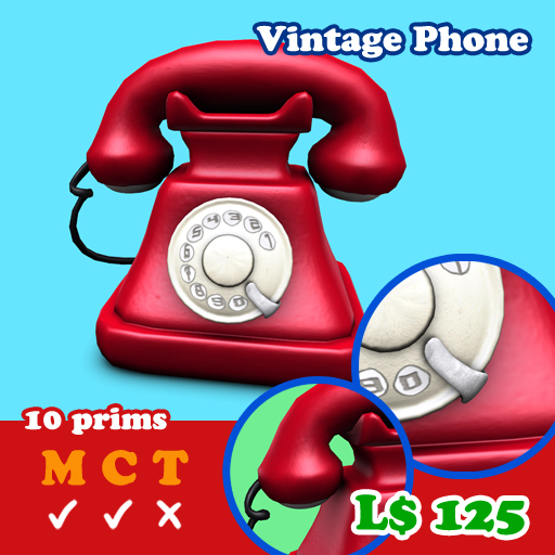 [AMH] Vintage Phone - red