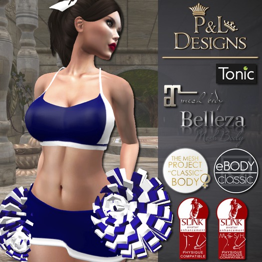 [P&L] - Sexy Cheerleader Uniform - Blue and White