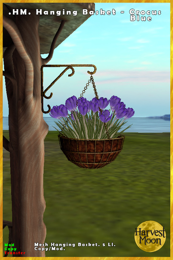 .HM. Hanging Basket - Crocus Blue [Add and Click]