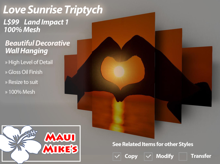 Love Sunrise Triptych Layered - BOXED
