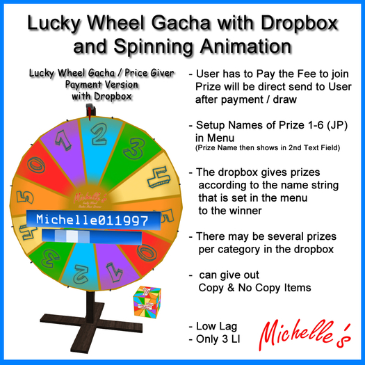 Lucky Wheel Gacha with Dropbox (Payment Version)