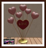 Valentines - Rose - Hearts on Sticks Decor