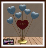 Valentines - Blue - Hearts on Sticks Decor