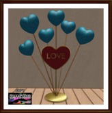 Valentines - Teal - Hearts on Sticks Decor