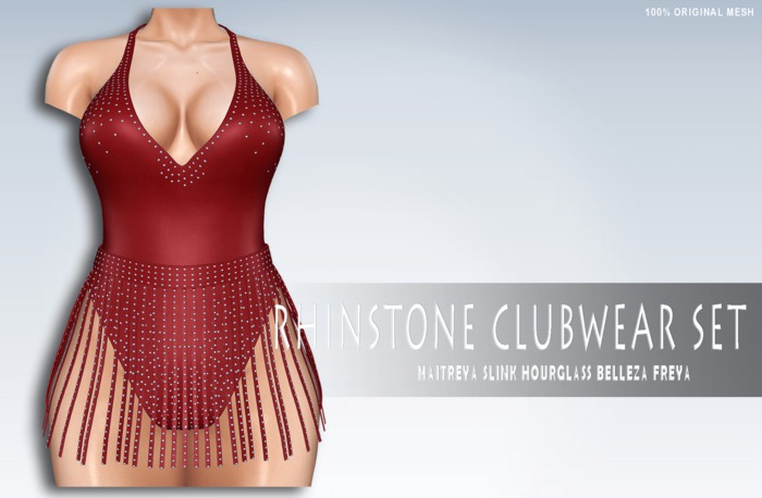 iS Rhinstone Clubwear Set SOLID RED