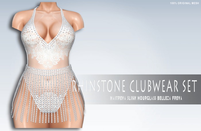 iS Rhinstone Clubwear Set LACE WHITE