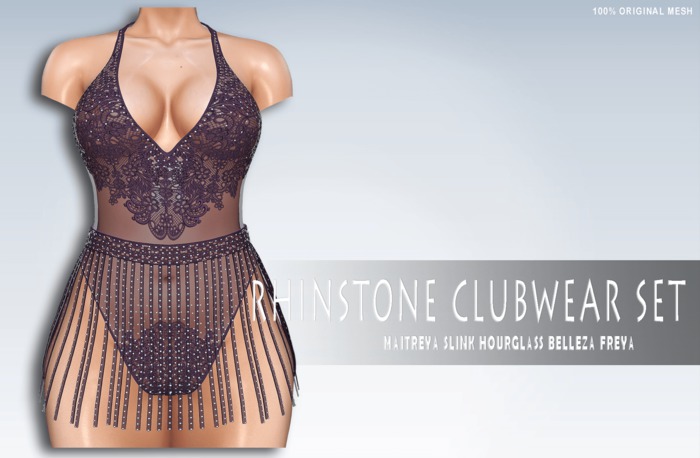 iS Rhinstone Clubwear Set LACE ROYAL