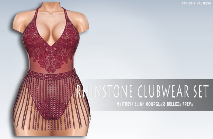 iS Rhinstone Clubwear Set LACE ROSE