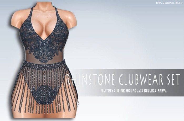 iS Rhinstone Clubwear Set LACE NAVY