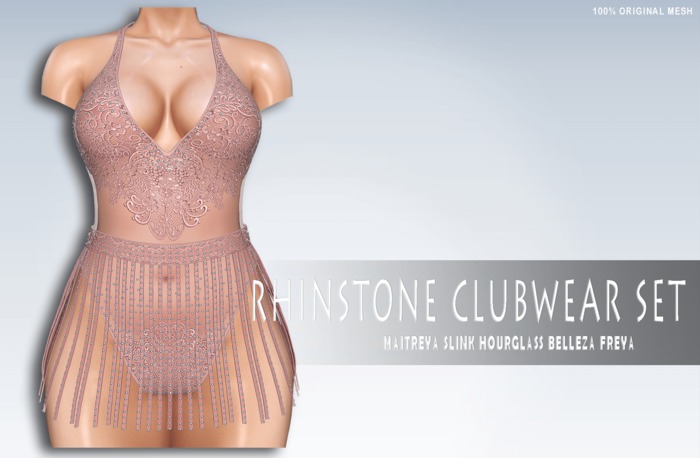 iS Rhinstone Clubwear Set LACE BLUSH