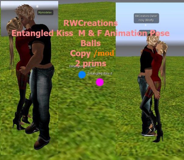 Entangled Kiss M & F Animation Pose Balls  BOX