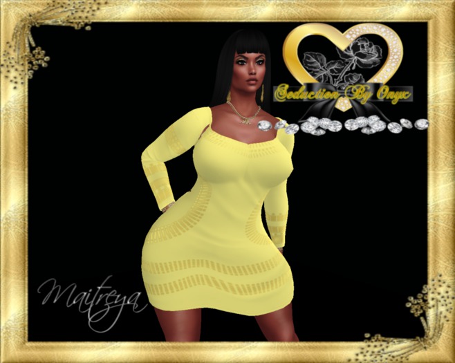 SHIFT DRESS YELLOW AND GOLD