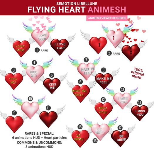 SEmotion Libellune Flying Heart Animesh #2 RARE
