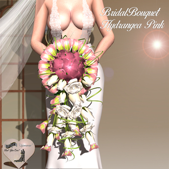 Second Life Marketplace Bye Bridal Bouquet Hydrangea Pink Demo