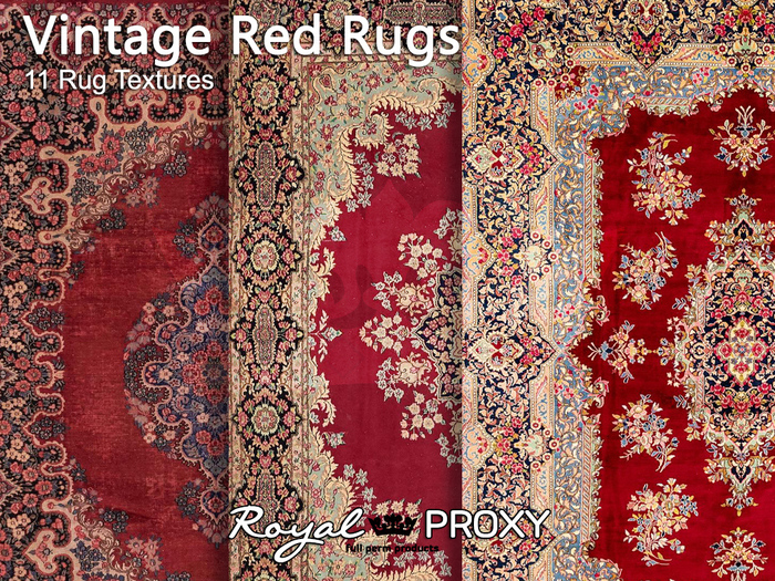 RP - 11 Full Perm Textures - Vintage Red Rugs