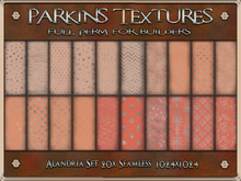 Parkins Textures - Alandria Set - 20x Full Perm Seamless 1024x1024 - Fabric, Material, Texture, Cloth, Coral, Silver