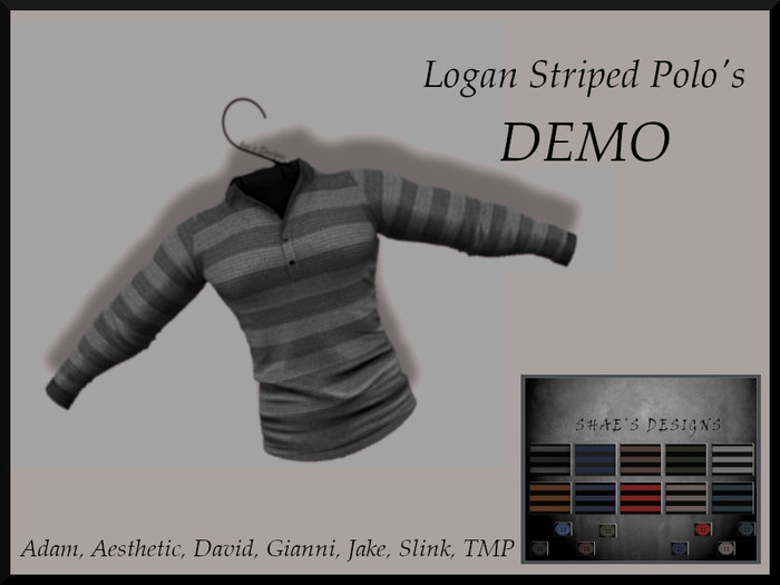 *Shae's Logan STRIPED Polo shirts DEMOS