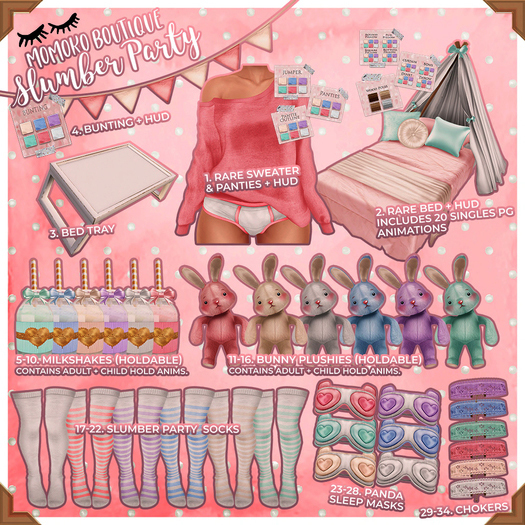 {Momoko} Slumber party Socks - Lara- 22 Mint