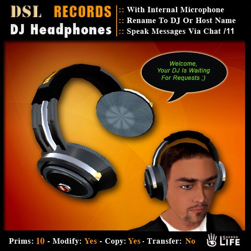 Second Life Marketplace DSL DJ Headphones