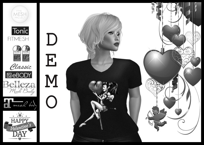 DEMO -Black women's t-shirt for Valentine's Day-#1