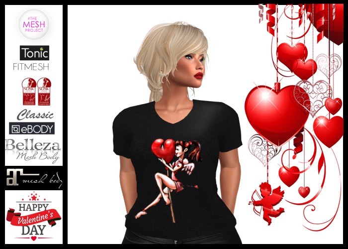 Black women's t-shirt for Valentine's Day-#1