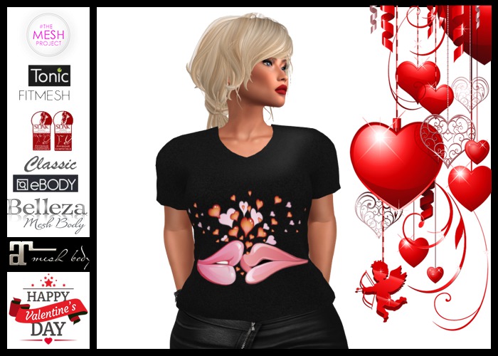 Black women's t-shirt for Valentine's Day-#2