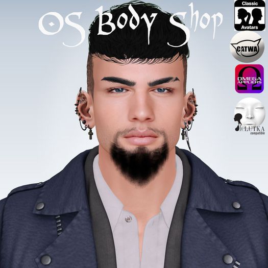 !OS! Appliers Facial Hair Vlad Black - Omega/Catwa/ Lelutka