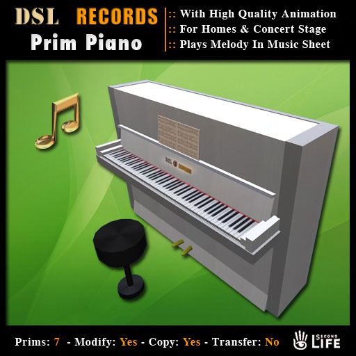 DSL Piano Upright Modern White