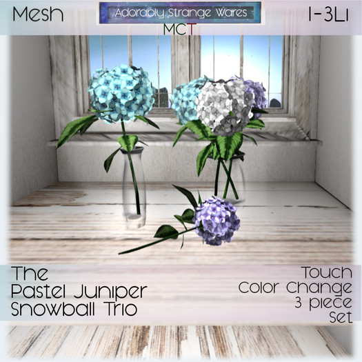 ~ASW~ The Pastel Juniper Snowball Trio