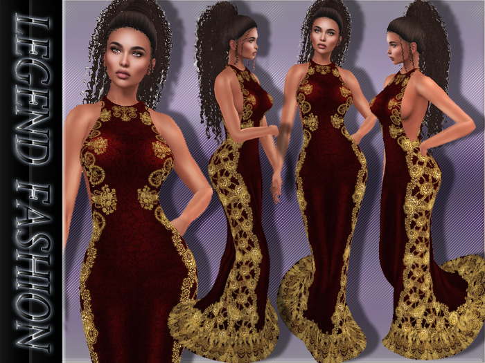 0049 ~LEGEND~ EVENING DRESS AMANDA (RED)