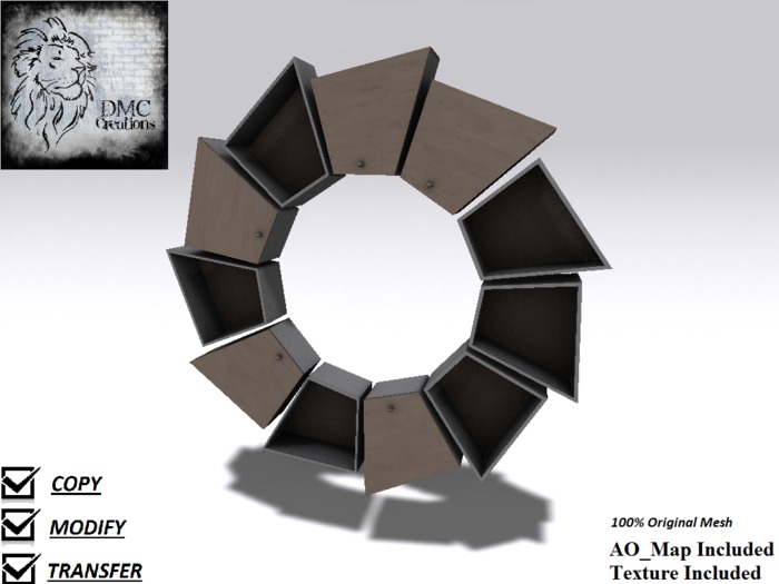 Pinwheel shelf Full Perm Mesh