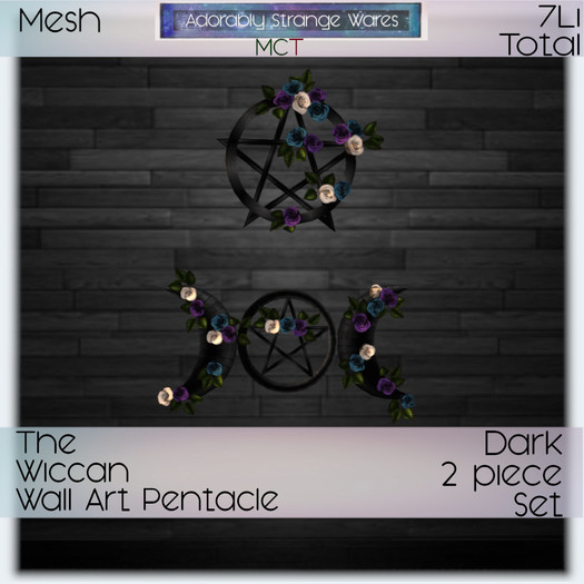 ~ASW~ The Wiccan Wall Art Pentacle Dark