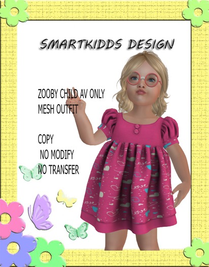 Smart Kidds-Aliyah love Pink Dress (ZOOBY AVATAR ONLY)BOX